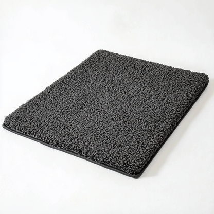 Fitlog Indoor Doormat - Ultra-Slim Absorbent Chenille Microfiber Door Mat with Non-Slip Backing - Low-Profile Mud Mat for Entryway & Bathroom - Slate Grey